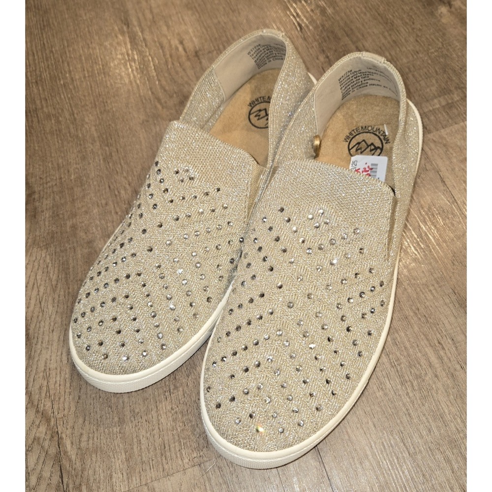 Women's White Mountain Upbring Slip On Sneakers Taupe Fabric Size 10